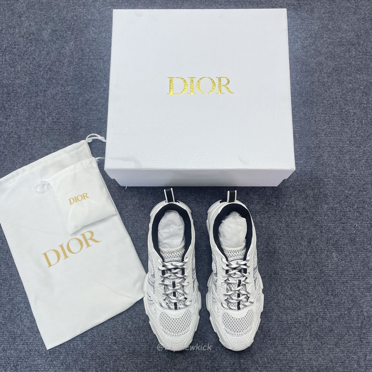 Dior Chrono Sneaker Mesh With White Black 19w White (3) - newkick.app